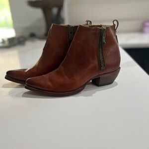 Frye Chestnut Leather Ankle Booties